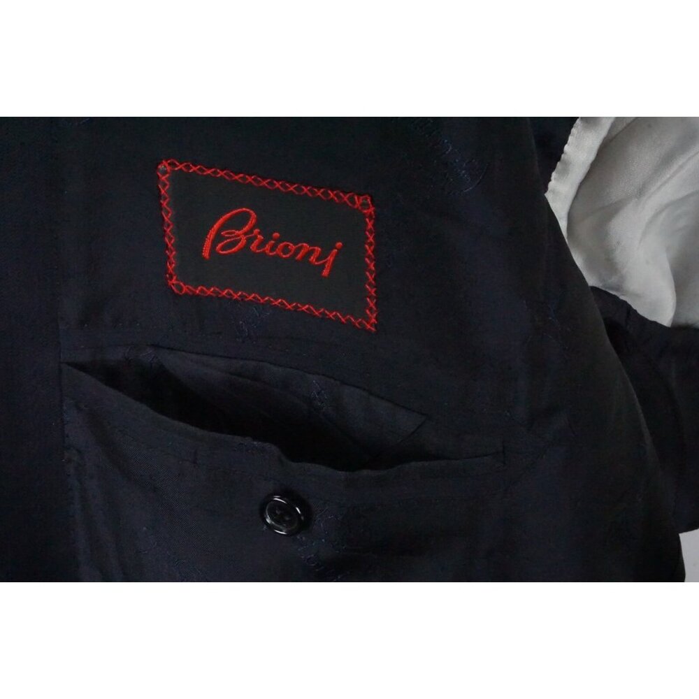 Brioni Plinio Navy Blue Textured 100% Wool Double Breasted Sport Coat Sz 50R NEW - Picture 10 of 13